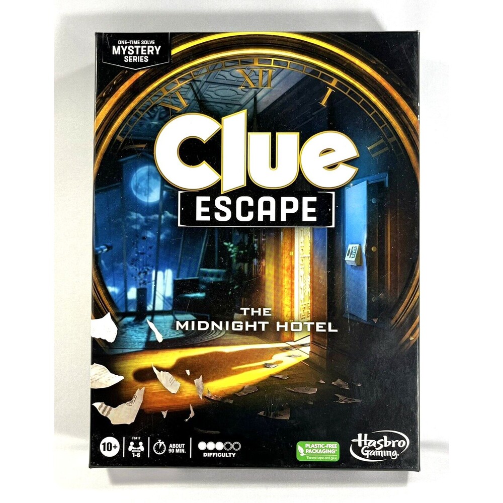 Clue Escape: The Midnight Hotel Hasbro Gaming Escape Room Board Game Complete